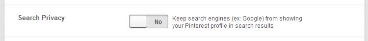 Pinterest Search Privacy Options