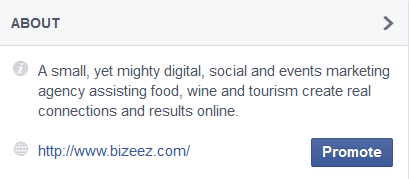 How to keyword optimise Facebook about section